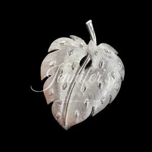 Trifari Vintage Silver Leaf Pin Brooch